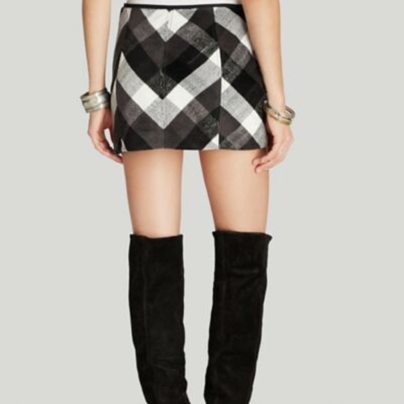 Free People Twiggy Herringbone Plaid Mini Skirt - Picture 3 of 10